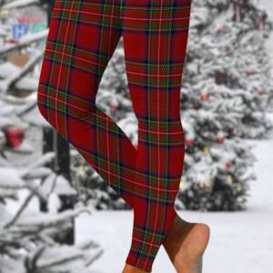 Womens Casual Christmas Plaid Leggings, Leggings, Lilicloth.com