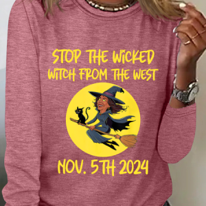 Stop The Wicked From The West Casual Long Sleeve Shirt, Long sleeves, Lilicloth.com