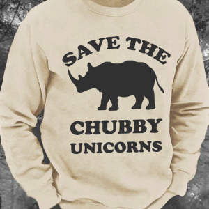 Save The Chubby Unicorns Men's Casual Sweatshirt, Hoodies&Sweatshirts, Lilicloth.com
