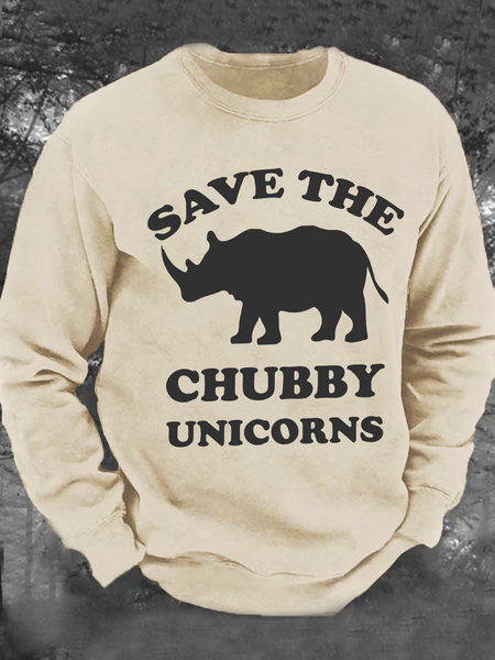 Save The Chubby Unicorns Men's Casual Sweatshirt, Hoodies&Sweatshirts, Lilicloth.com