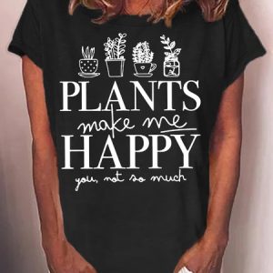 Women's Plant Lover Gardening Letters T-Shirt, T-shirts, Lilicloth.com