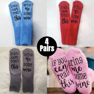 4 Pairs  Letter Graphic Socks Soft Cotton Mid Calf Crew Socks, women Socks, ChicMe catalog