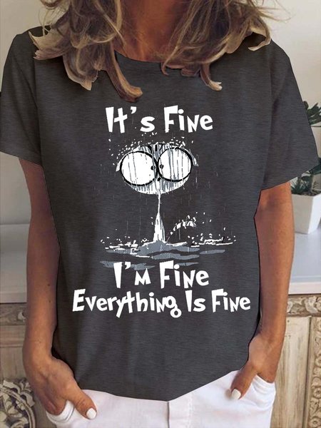 It's Fine I'm Fine Everything Is Fine Women's Short Sleeve T-Shirt, T-shirts, Lilicloth.com