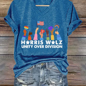 Women's Unity Over Division Print T-Shirt, T-shirts, Lilicloth.com