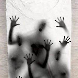 Casual Crew Neck Loose Abstract Figure T-Shirt, T-shirts, Lilicloth.com