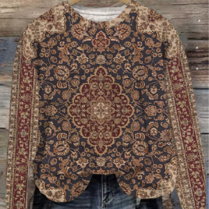 Women's Crew Neck Geometric Printing Casual Spring/Fall Long Sleeve Sweatshirt, JustFashionNow Sweatshirts & Hoodies, color:As Picture|size:XXL,