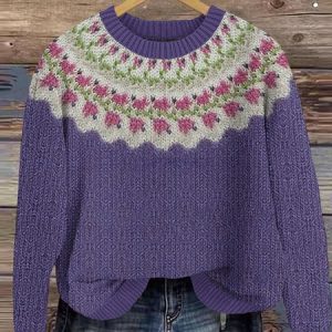 Maple Leaf Crew Neck Simple Sweater, Sweaters, Lilicloth.com