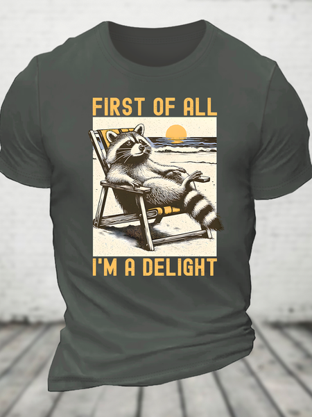 First Of All I'm A Delight Sarcastic Cotton T-Shirt, T-shirts, Lilicloth.com