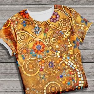 Vintage Animal Crew Neck Short Sleeve T-shirt, T-shirts, color:Yellow|size:4XL, catalog Noracora shop