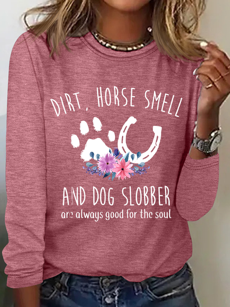 Horse Smell And Dog Slobber Dog Lover Horse Lover Casual Long Sleeve Shirt, Long sleeves, Lilicloth.com