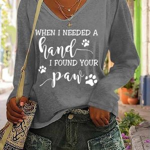 When I needed a hand I found your paw T-shirt, Long sleeves, Lilicloth.com