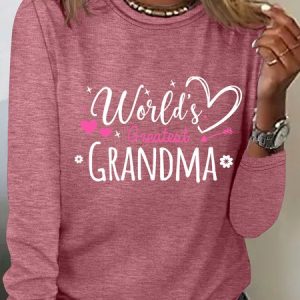 Worlds Greatest Grandma Casual Long Sleeve Shirt, Long sleeves, Lilicloth.com