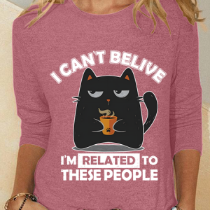Can't Believe We're Related Casual Long Sleeve Shirt, Long sleeves, Lilicloth.com