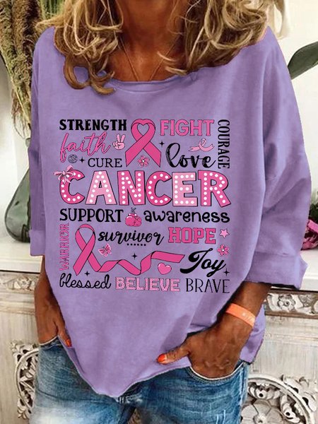 Breast Cancer Awareness Breast Cancer In October We Wear Pink Casual Sweatshirt, Hoodies&Sweatshirts, Lilicloth.com