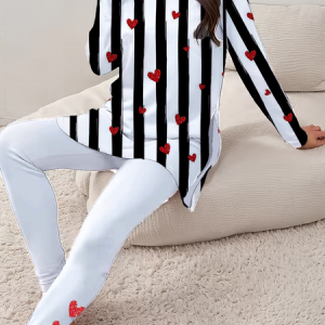 Women's Printing Striped Daily Going Out Two Piece Set Long Sleeve Casual Spring/Fall Top With Pants Matching Set, JustFashionNow Suit Set, color:White|size:XXL,