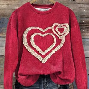 Women's Crew Neck Heart/Cordate Vintage Spring/Fall Long Sleeve Sweatshirt, JustFashionNow Sweatshirts & Hoodies, color:As Picture|size:5XL,