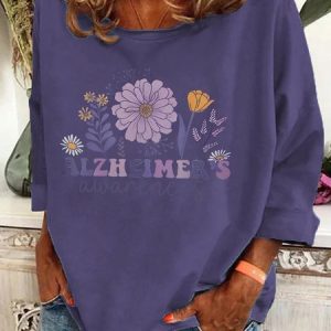 Alzheimer Alzheimers Awareness Dementia Awareness Retro Casual Sweatshirt, Hoodies&Sweatshirts, Lilicloth.com