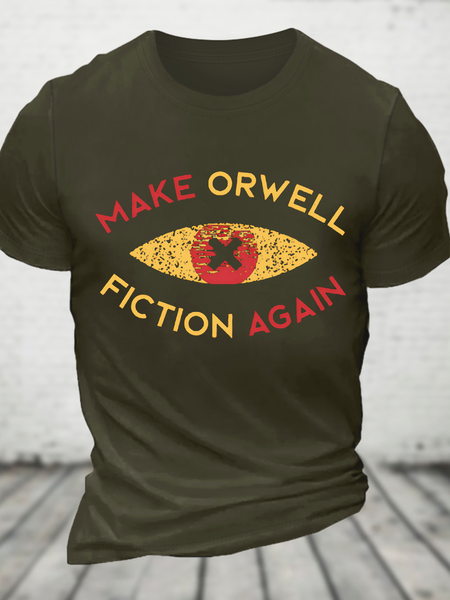Make Orwell Fiction Again Cotton T-Shirt, T-shirts, Lilicloth.com