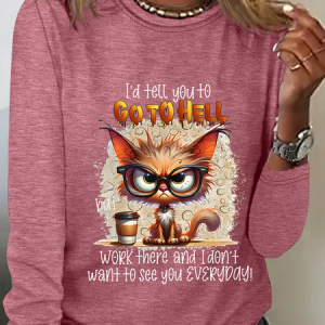 I'd Tell You To Go To Hell But I Work There Casual Long Sleeve Shirt, Long sleeves, Lilicloth.com