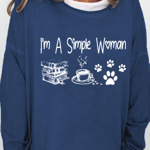 Women's Crew Neck Animal Simple Spring/Fall Long Sleeve Sweatshirt, JustFashionNow Sweatshirts & Hoodies, color:Dark Blue|size:3XL,