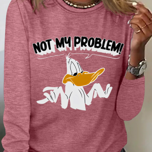 Not My Problem! Casual Long Sleeve Shirt, Long sleeves, Lilicloth.com