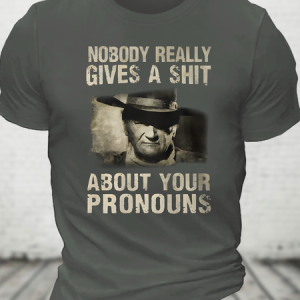 Nobody Really Gives A Shit About Your Pronouns Cotton T-Shirt, T-shirts, Lilicloth.com