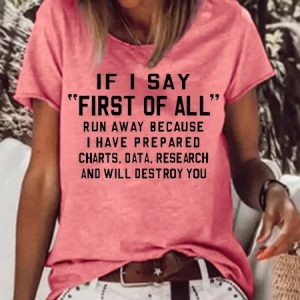 Women's Funny Print Casual Short Sleeve T-Shirt, T-shirts, Lilicloth.com