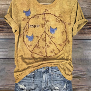 Cotton Vintage Regular Fit Floral T-Shirt, T-shirts, Lilicloth.com