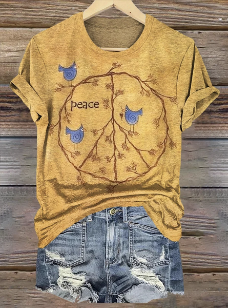 Cotton Vintage Regular Fit Floral T-Shirt, T-shirts, Lilicloth.com