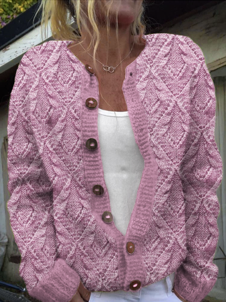 Simple Loose Maple Leaf Sweater, Cardigans, Lilicloth.com