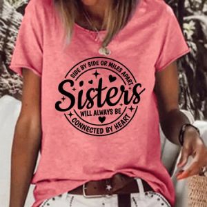 Sister Will Always Be Connected By Heart Women's T-Shirt, T-shirts, Lilicloth.com