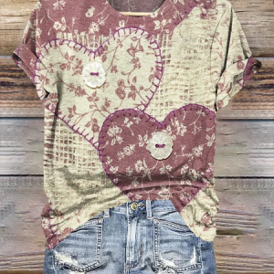 Casual Regular Fit Cotton Crew Neck T-Shirt, T-shirts, Lilicloth.com