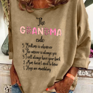 The Grandma Code Casual Sweatshirt, Hoodies&Sweatshirts, Lilicloth.com