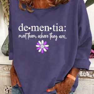 Alzheimers Awareness Support Dementia Casual Sweatshirt, Hoodies&Sweatshirts, Lilicloth.com