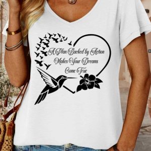 Lilicloth X Y A Plan Backed By Action Maked Your Dreams Come True Women's V Neck T-Shirt, T-shirts, Lilicloth.com