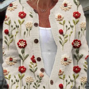 Vintage flower button sweater cardigan, Cardigans, Lilicloth.com