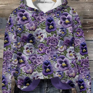 Violet Plant Flower Art Hoodie, Hoodies&Sweatshirts, Lilicloth.com