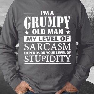 Men's I Am Grumpy Old Man Funny Graphics Print Cotton-Blend Text Letters Crew Neck Casual Sweatshirt, Hoodies&Sweatshirts, Lilicloth.com
