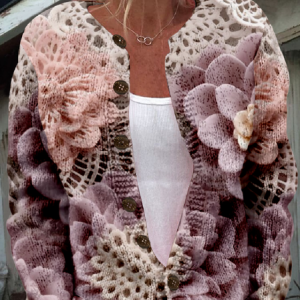 Casual Loose Crew Neck Cardigan, Cardigans, Lilicloth.com