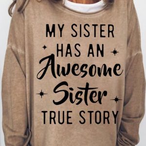 Women's Funny sister Letters Sweatshirt, Hoodies&Sweatshirts, Lilicloth.com