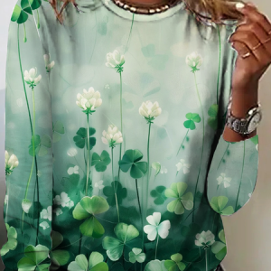Four leaf clover St. Patrick's Day Long sleeve Shirt, Long sleeves, Lilicloth.com