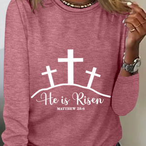 He Is Risen He Is Risen Matthew 28 6 Christian Easter Casual Long Sleeve Shirt, Long sleeves, Lilicloth.com