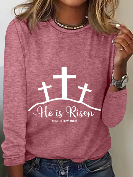 He Is Risen He Is Risen Matthew 28 6 Christian Easter Casual Long Sleeve Shirt, Long sleeves, Lilicloth.com