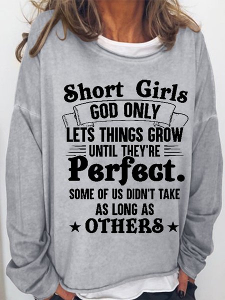 Women‘s Funny Word Short girls god only lets things grow until they’re perfect Simple Sweatshirt, Hoodies&Sweatshirts, Lilicloth.com
