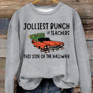 Jolliest Bunch Of Teachers This Side Of The Hallway Cotton Sweatshirt, Hoodies&Sweatshirts, Lilicloth.com