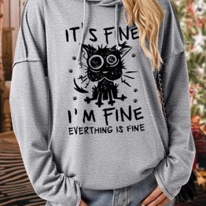 Lilicloth X Manikvskhan It's Fine I'm Fine Everything Is Fine Womens Hoodie, Hoodies&Sweatshirts, Lilicloth.com