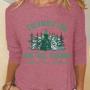 White Christmas Movie Columbia Inn Pine Tree Vermont Casual Long Sleeve Shirt, Long sleeves, Lilicloth.com