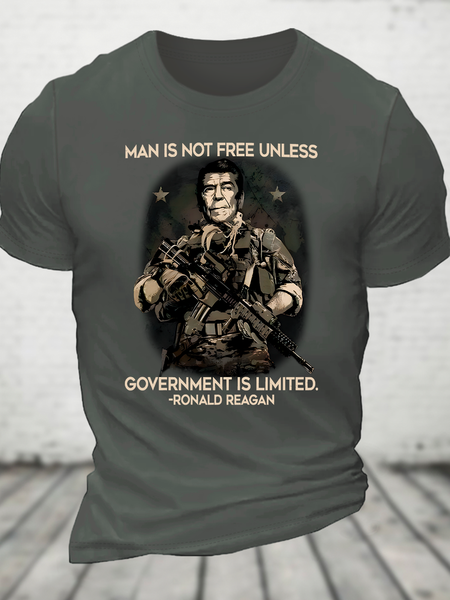 Man Is Not Free Unless Government Is Limited Cotton T-Shirt, T-shirts, Lilicloth.com