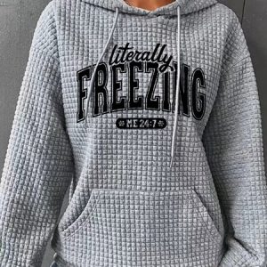 Literally Freezing Always Cold Simple Loose Hoodie, Hoodies&Sweatshirts, Lilicloth.com