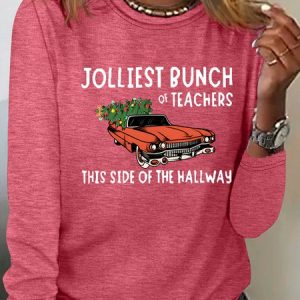 Jolliiest Bunch Of Teachers Casual Long Sleeve Shirt, Long sleeves, Lilicloth.com